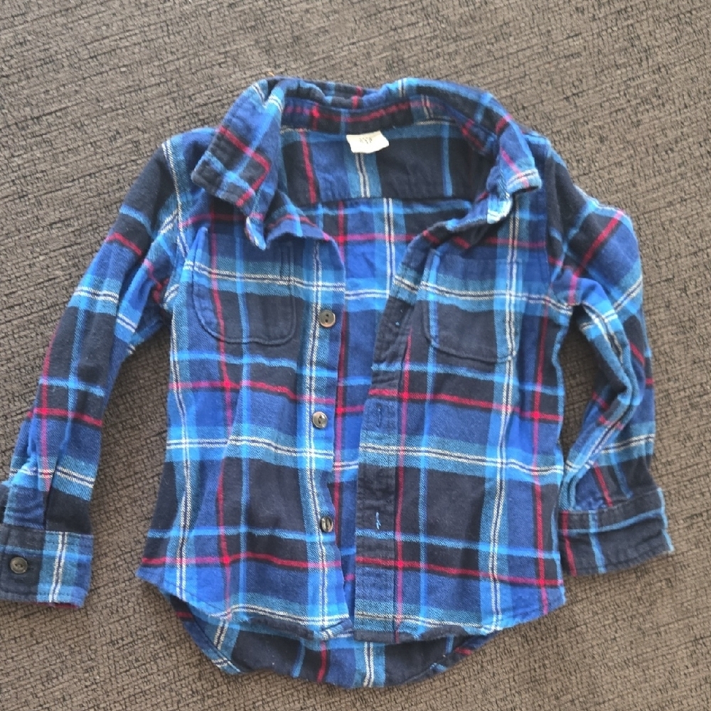 TC Blue and Red Plaid Button Down Shirt